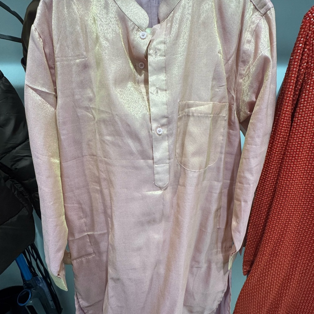 Men's Pink/Peach Kurta Pajama